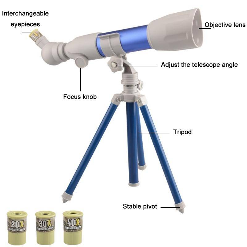 Télescope Astronomique Pour Enfants Haute Définition Avec Trépied Et Lentilles Multiples Bleu YONIS-1