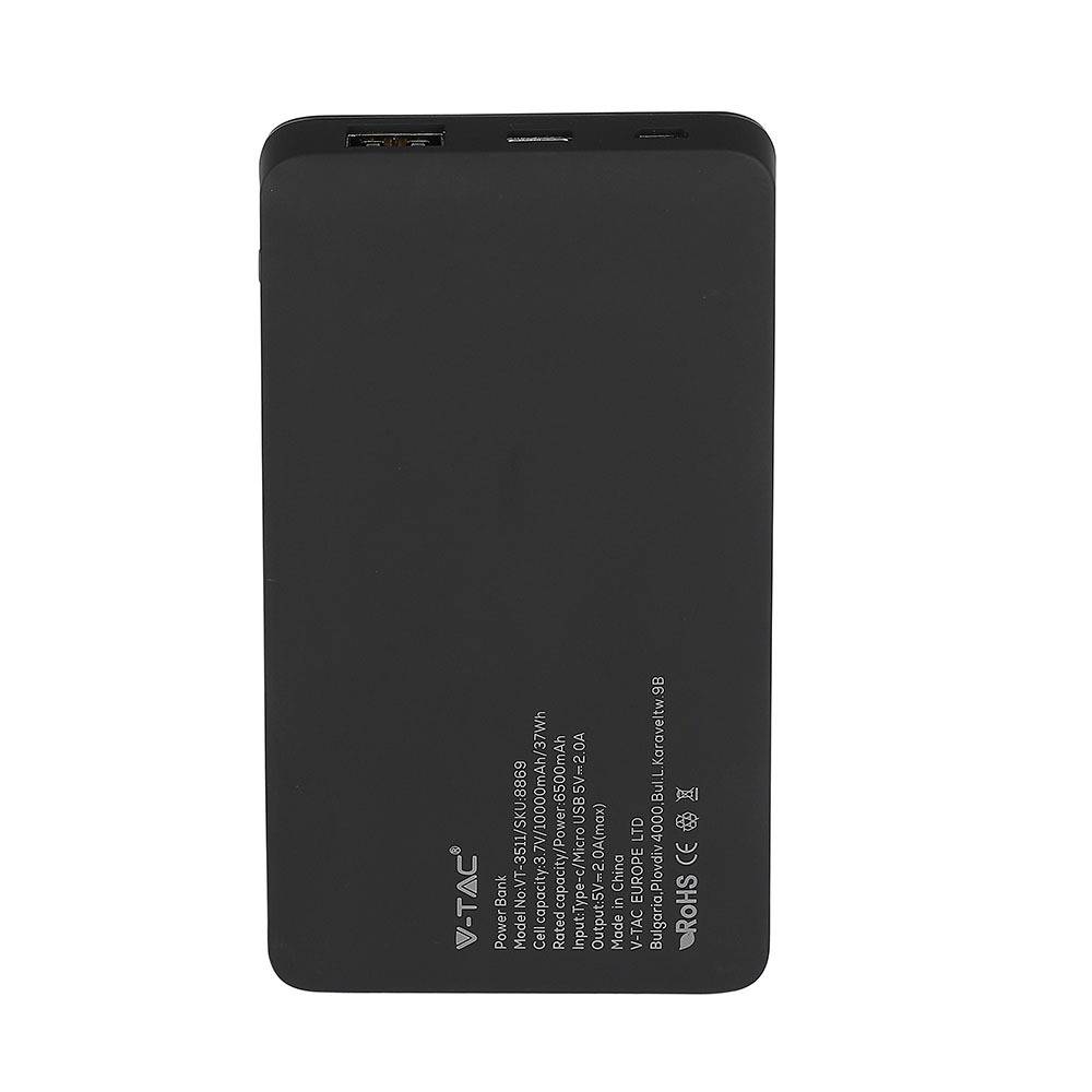 V-TAC VT-3511-B Powerbank (batterie supplémentaire) 10000 mAh LiPo noir-3