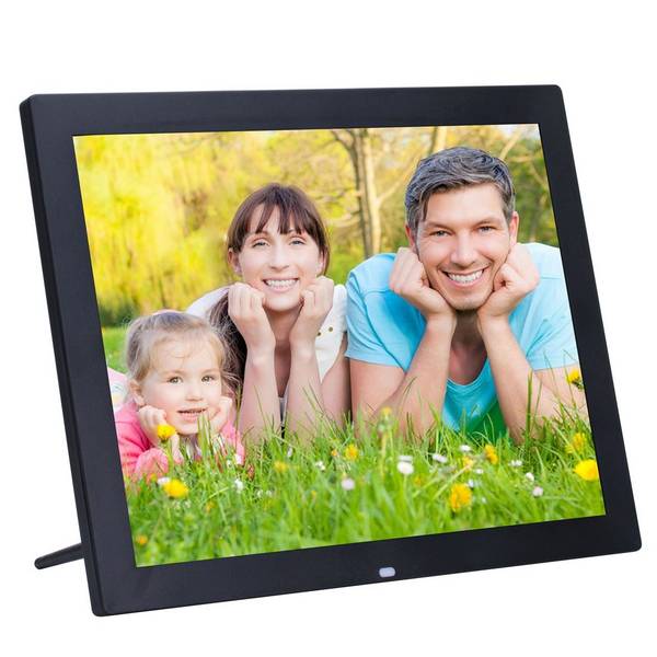 Cadre Photo Numérique HD LED 14 Pouces Tout-En-Un Lecteur MP3 Mp4 Alarme Noir + SD 32Go YONIS