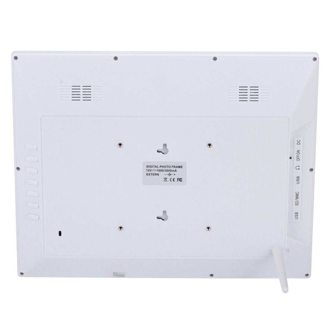 Cadre Photo Numérique HD LED 14 Pouces Tout-En-Un Lecteur MP3 Mp4 Alarme Blanc + SD 4Go YONIS-1