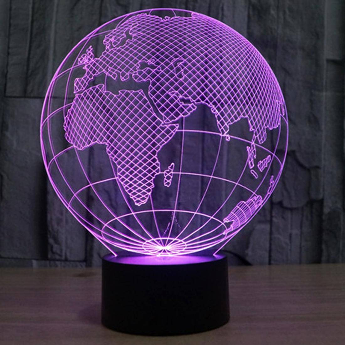 Lampe 3D Globe Europe Luminaire Décoratif Intérieur LED 7 Couleurs Tactile USB YONIS-0