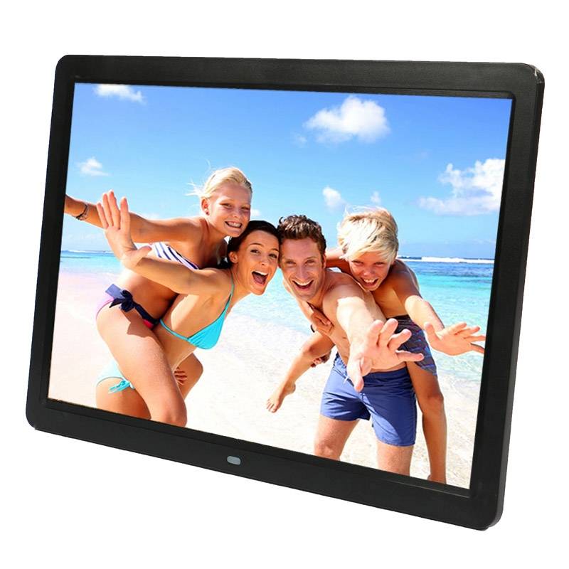 Cadre Photo Full HD 15 Pouces Tft LED Lecteur Media 16 :9 Calendrier Réveil Noir + SD 32Go YONIS-0