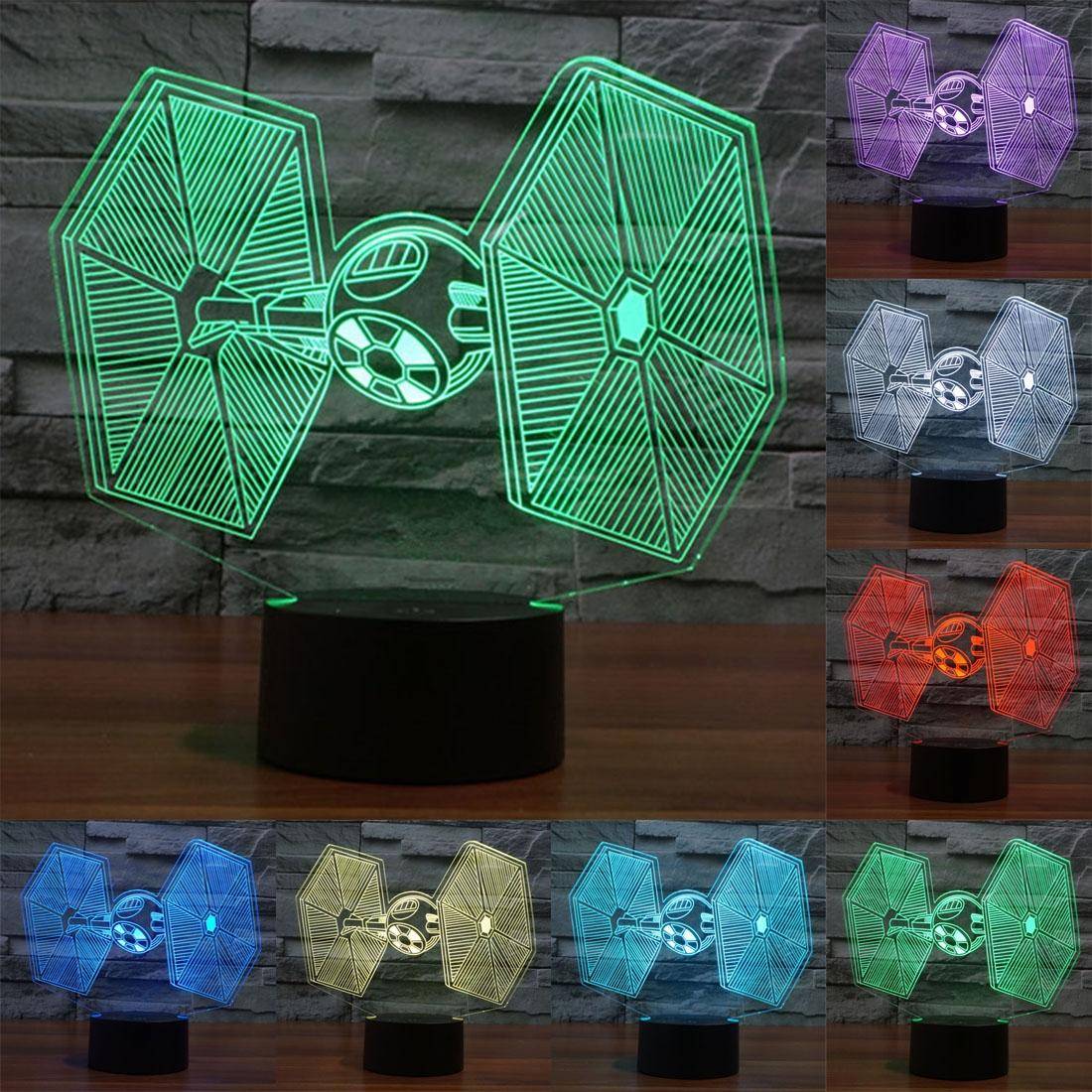 Lampe Décorative 3D Vaisseau Spatiale Luminaire LED 7 Couleurs Tactile Abs YONIS-0