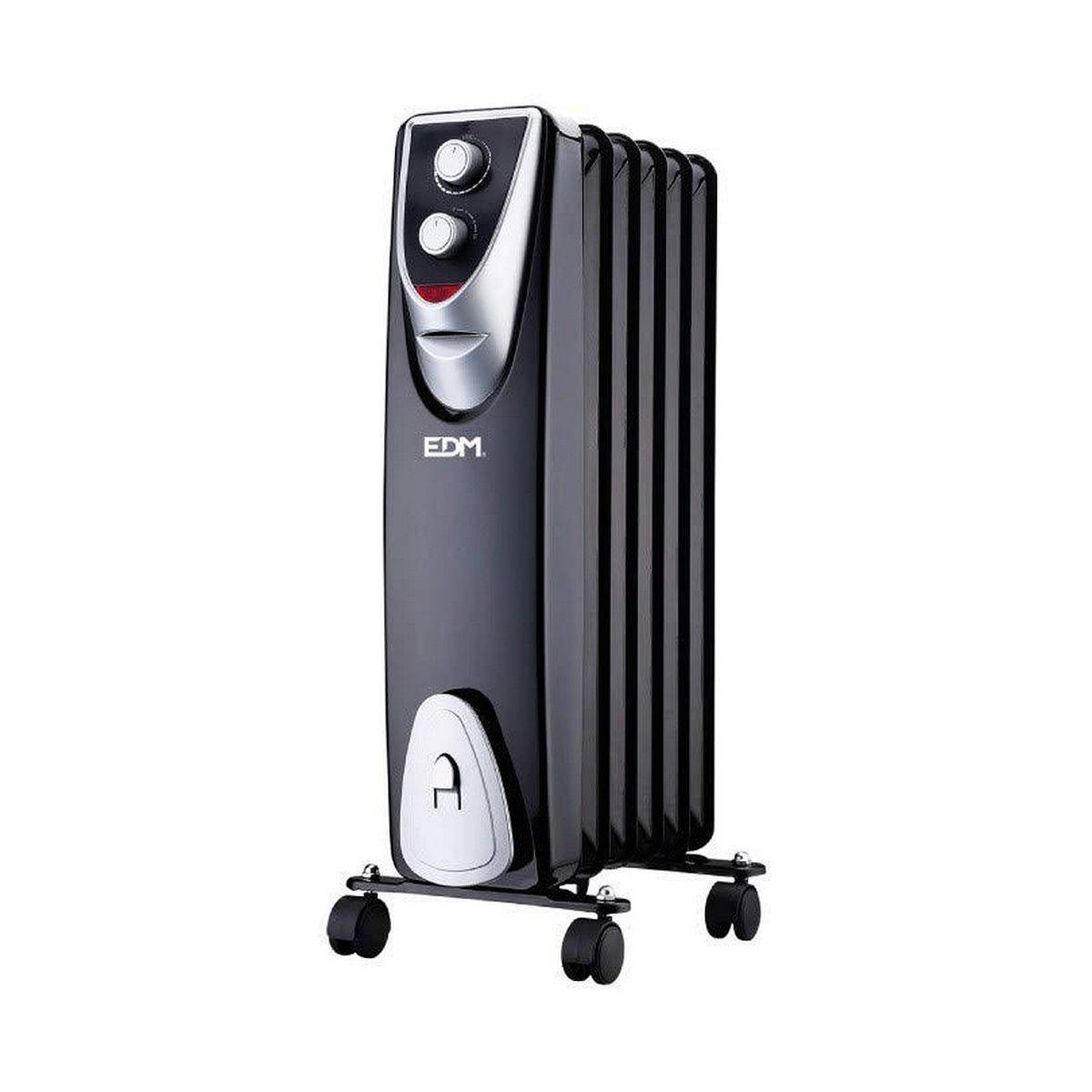 Radiateur Edm Black Sans Huile Chaleur Rapide, Sans Huile, 3 Puissances - Edm-0