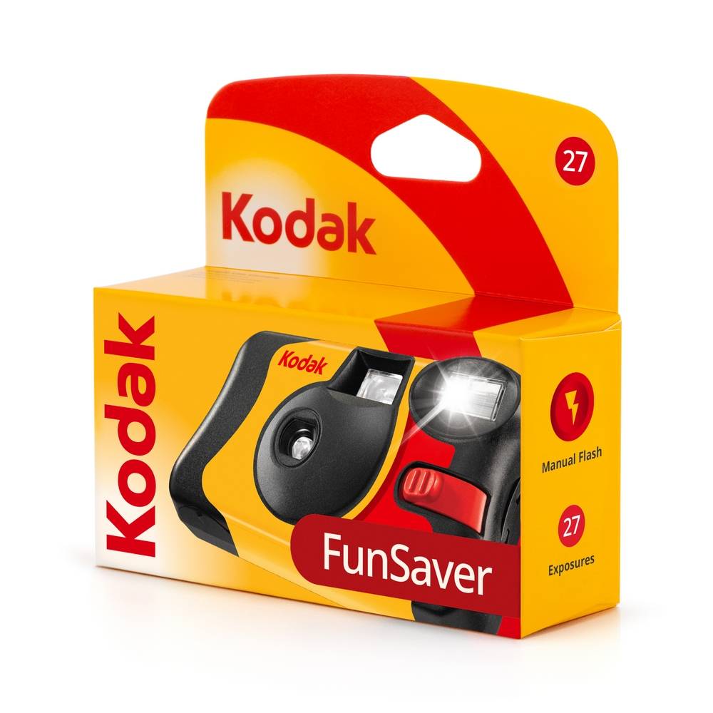 KODAK FunSaver Flash 27exp - Appareil Photo à Usage Unique 35mm, Flash Auto ON/OFF, Indicateur LED, Contrôle d'Expositi-1