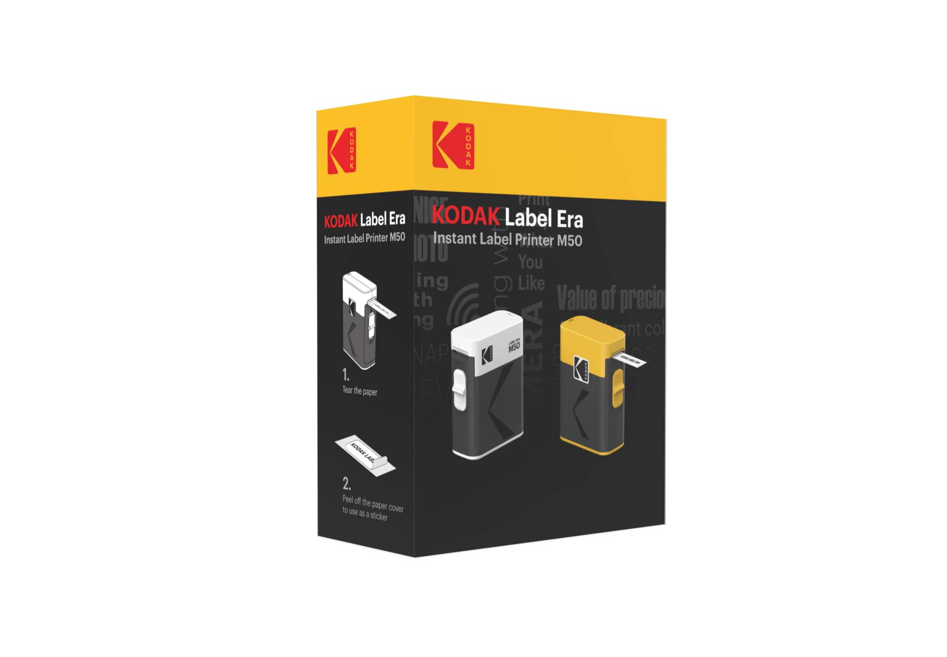 KODAK Memo Label ERA M50 – Imprimante d'Étiquettes Sans Fil, Bluetooth, iOS/Android, Thermique Sans Encre, Étiquettes 1-2