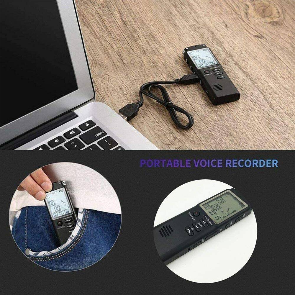 Dictaphone Numérique HD Réduction Bruit 16G Enregistreur MP3 WAV Noir YONIS-1