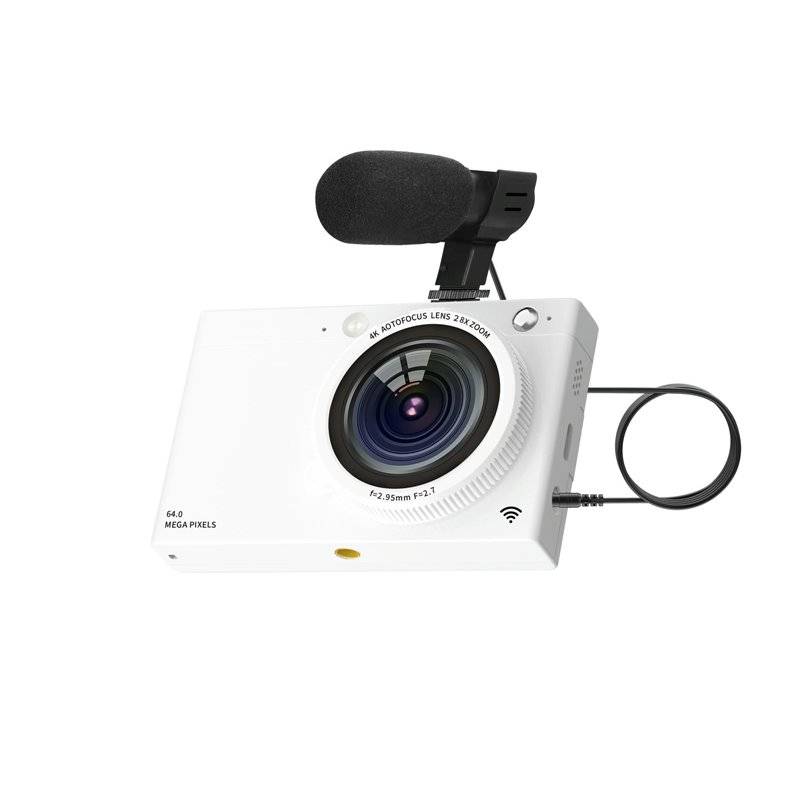 Caméscope Numérique HD 64MP WiFi Blanc Avec Microphone Et Zoom 28x YONIS-0