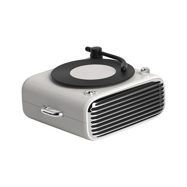Enceinte Bluetooth Rétro Vinyle Portable Son Stéréo Autonomie Longue Blanc YONIS