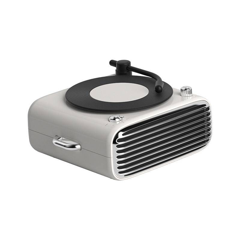 Enceinte Bluetooth Rétro Vinyle Portable Son Stéréo Autonomie Longue Blanc YONIS-0