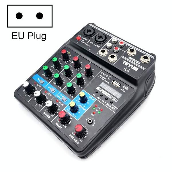 Table De Mixage 4 Voies Polyvalente Pour Studio Et Enregistrement En Direct Noir YONIS