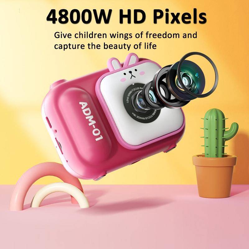 Appareil Photo Numérique Enfant 48MP Écran IPS 2.4 Pouces Rose Lapin Cadeau Idéal YONIS-2