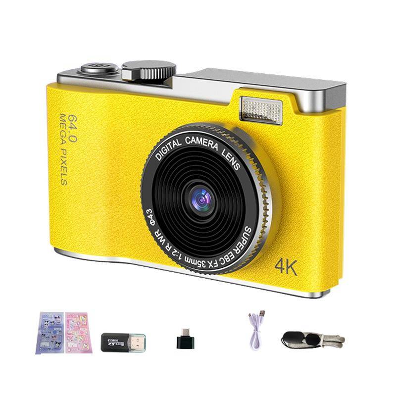 Appareil Photo Numérique 4K Double Objectif Léger Et Portable Jaune YONIS-0