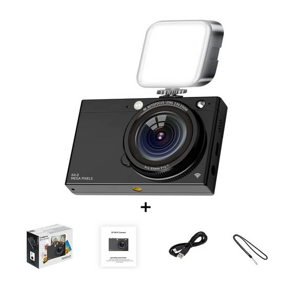 Caméscope Numérique 64MP Avec Zoom 28x Et Vidéo 4K WiFi Noir YONIS