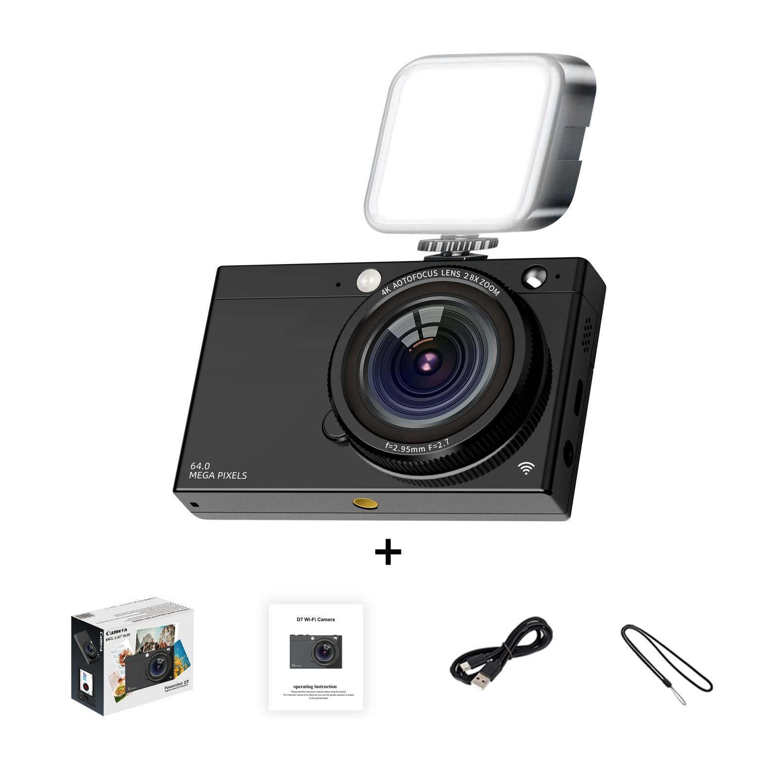 Caméscope Numérique 64MP Avec Zoom 28x Et Vidéo 4K WiFi Noir YONIS-0