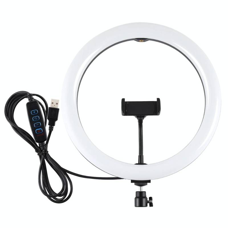 Ring Light LED 30cm USB 3 Modes Selfie Vlogging Photo Vidéo Portable Noir YONIS-0