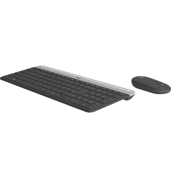Logitech 920-009190, Taille réelle (100 %), Sans fil, RF sans fil, AZERTY, Graphite, Souris incluse-1