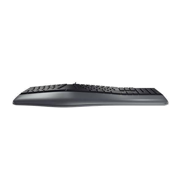 CHERRY KC 4500 ERGO Clavier ergonomique filaire, noir, USB, AZERTY - FR, Taille réelle (100 %), Avec fil, USB, AZERTY, N-1