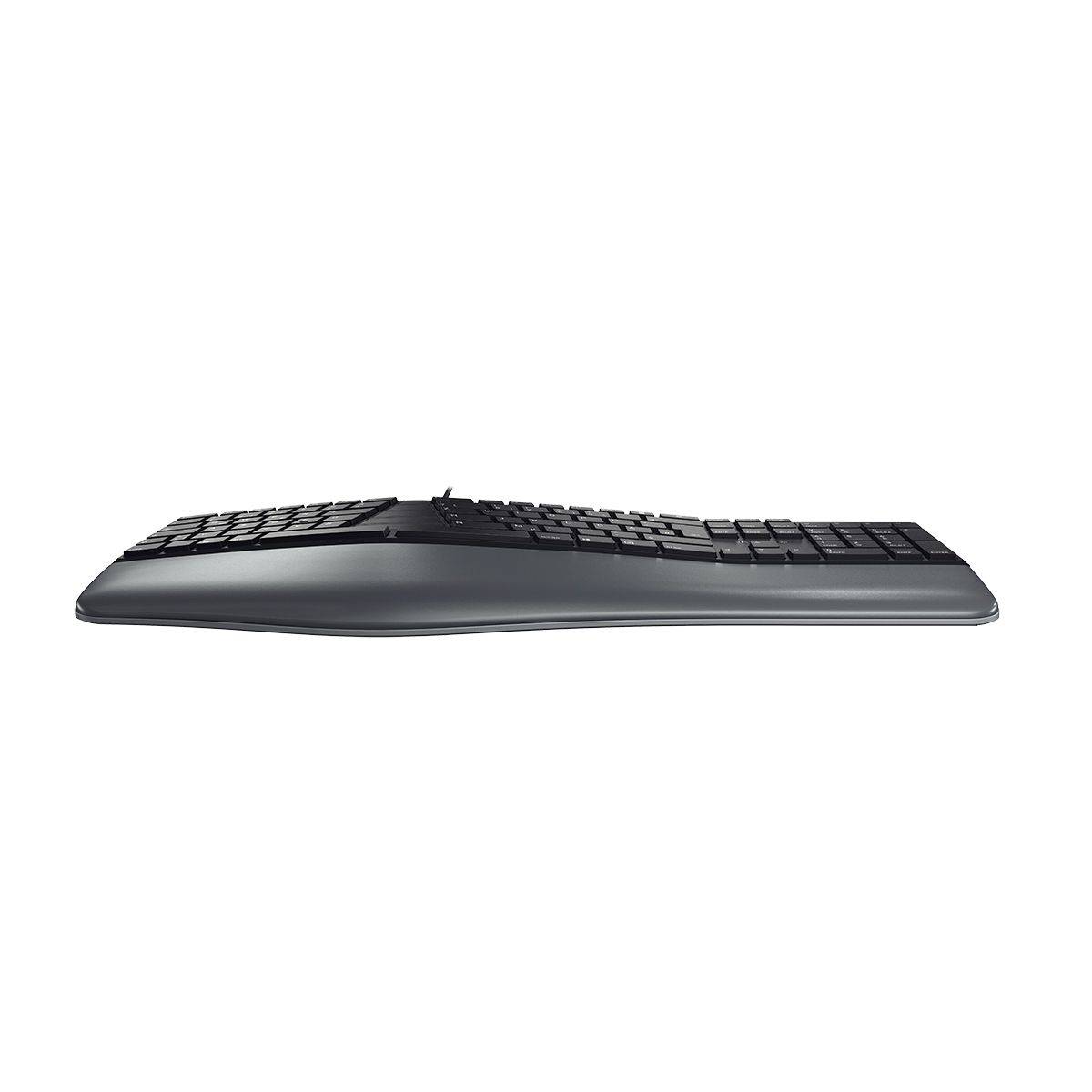 CHERRY KC 4500 ERGO, Taille réelle (100 %), Avec fil, USB, AZERTY, Noir-1