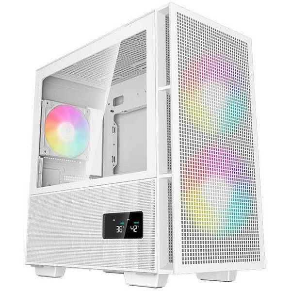 DeepCool R-CH360-WHAPE3D-G-1, Micro Tower, PC, Blanc, micro ATX, Mini-ITX, ABS, SPCC, Verre trempé, Gaming