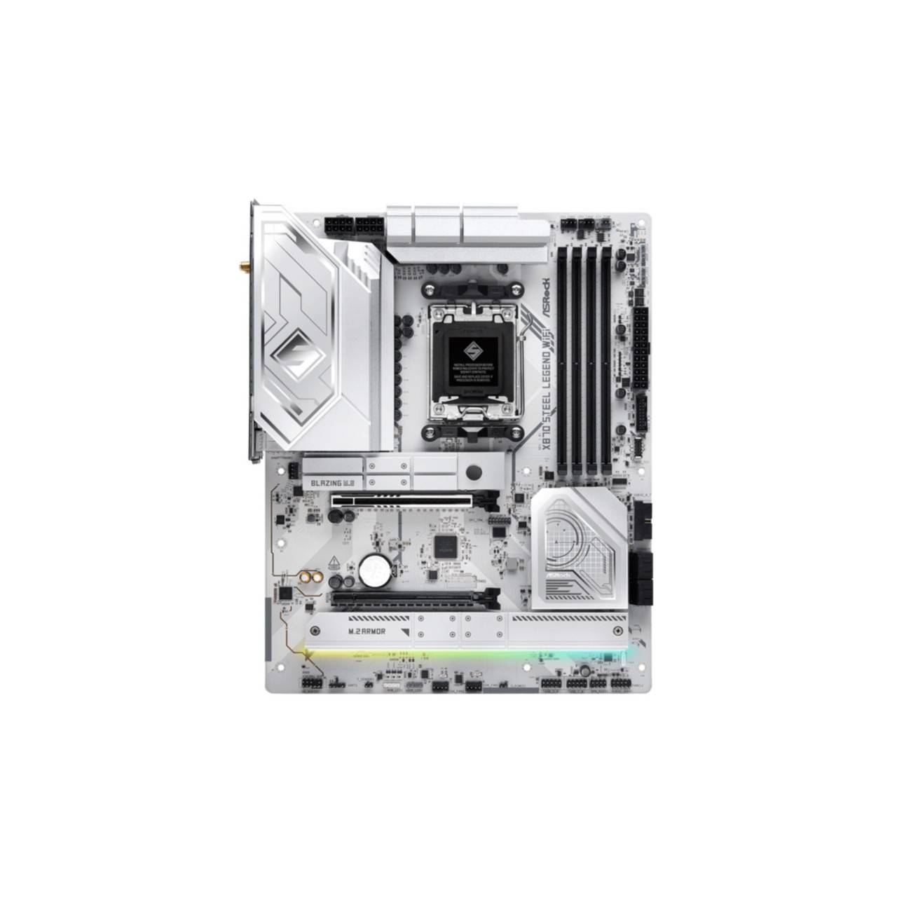 Asrock X870 Steel Legend WiFi, AMD, Emplacement AM5, AMD Ryzen™ 7, AMD Ryzen™ 9, DDR5-SDRAM, 256 Go, DIMM-1