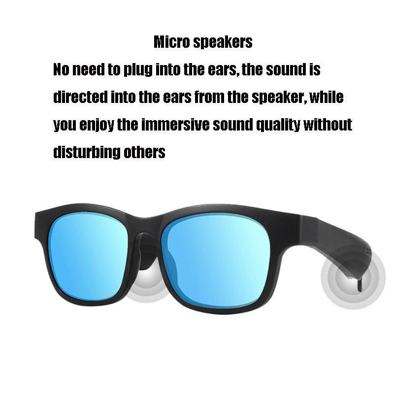 Lunettes Audio Écouteurs Bluetooth Stéréo Anti-UV Connexion Multi-Point Noir YONIS-1