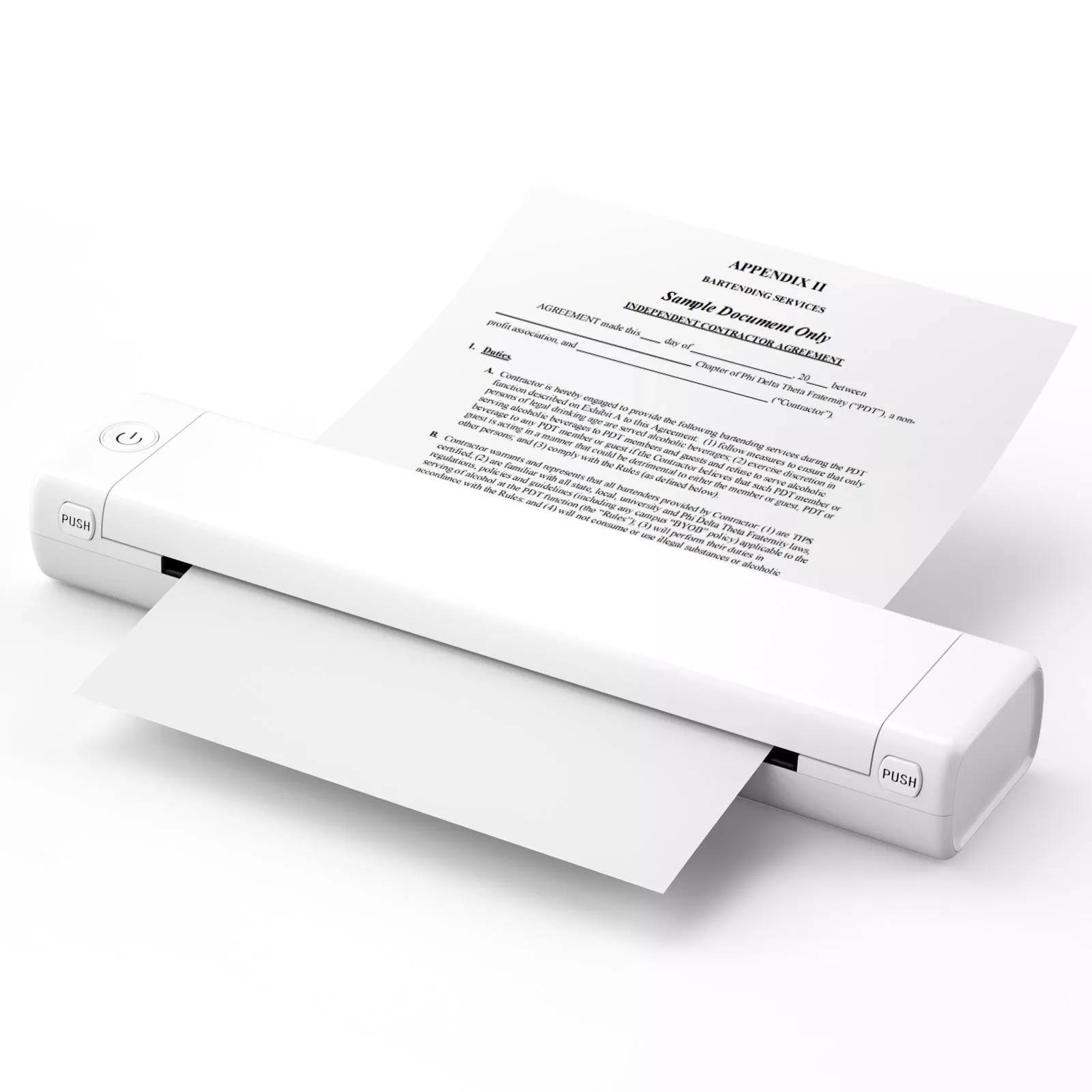 Mini Imprimante Thermique Bluetooth Portable Haute Résolution 203DPI 13MM/S Blanc A4 Version YONIS-0