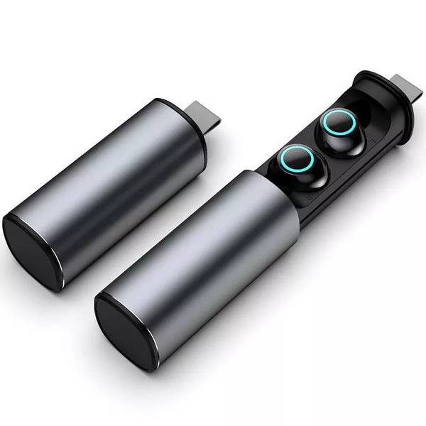 Ecouteurs Bluetooth Sans Fil Rouge Avec Indicateur De Charge LED Stereo Gris YONIS