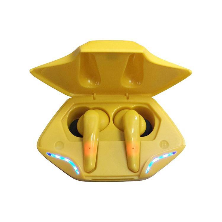 Ecouteurs Bluetooth 5.0 Gaming Stéréo LED Basse Latence Blanc 10m Autonomie 3h Jaune YONIS-0