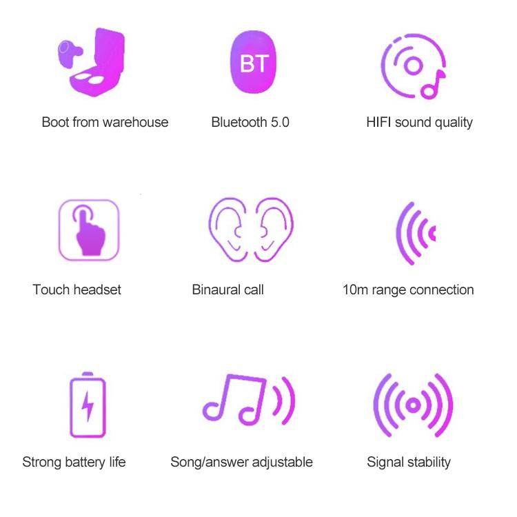 Ecouteurs Bluetooth Sans Fil Avec Charge Rapide Et Son HIFI Haute Qualité - Rose - Yonis-1