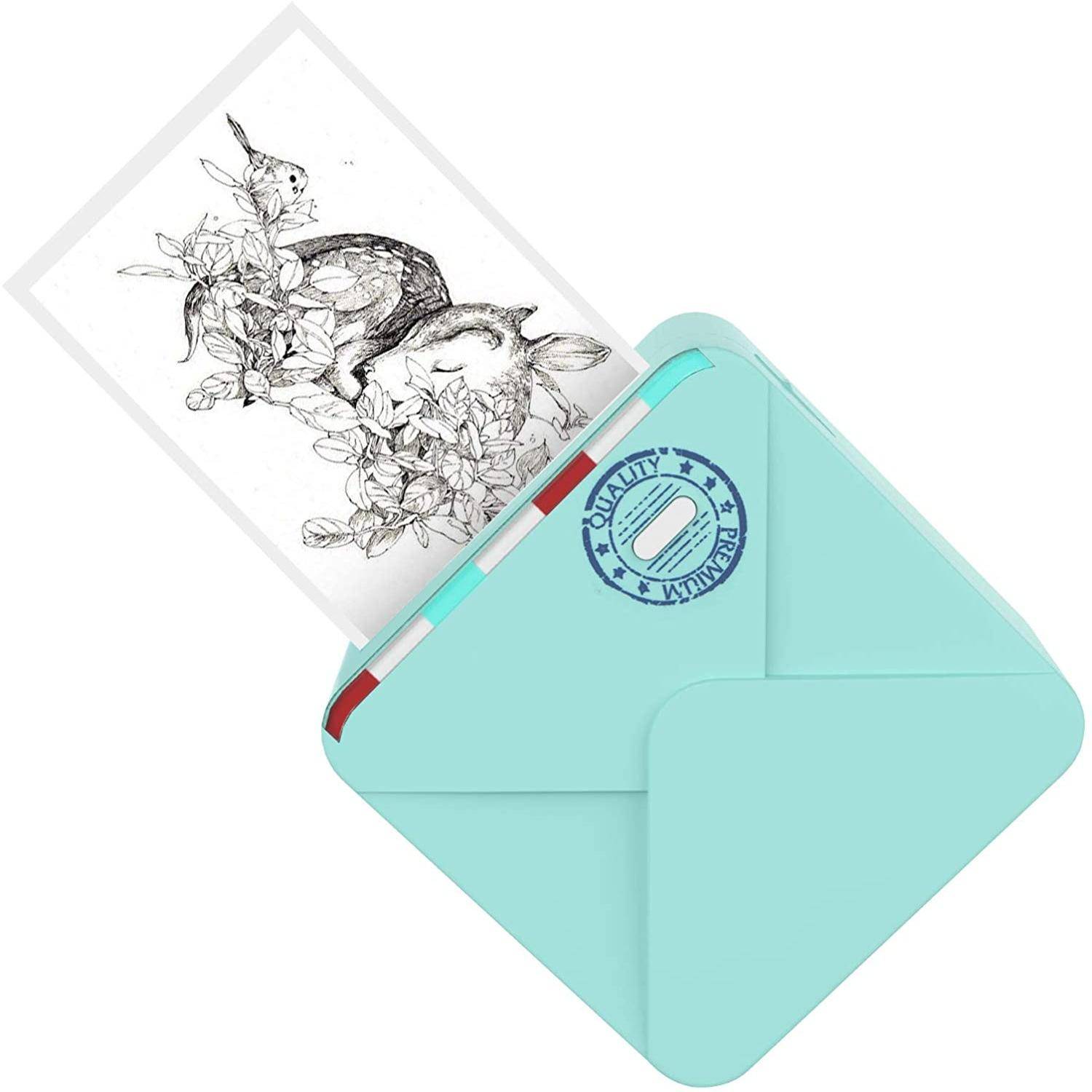 Mini Imprimante Bluetooth Portable Sans Encre Haute Résolution 300dpi Vert YONIS-0
