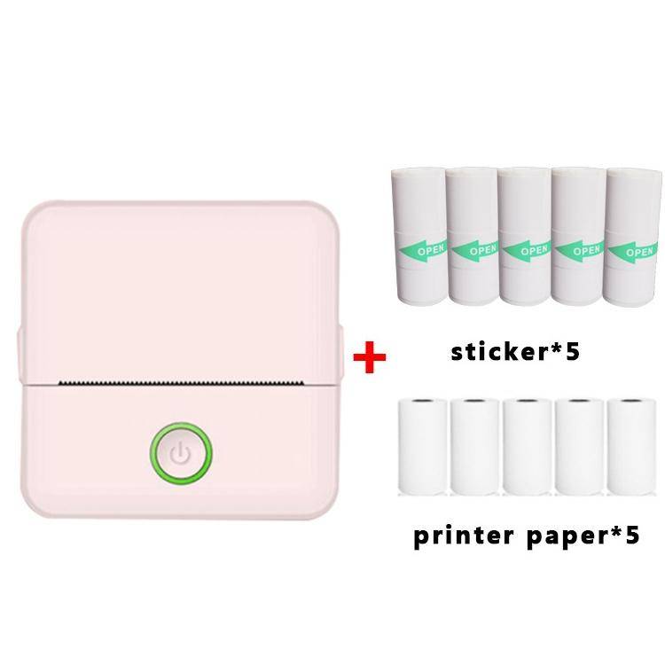 Mini Imprimante Bluetooth Sans Encre Portable Pour Étudiants Et Bureau Rose YONIS-0
