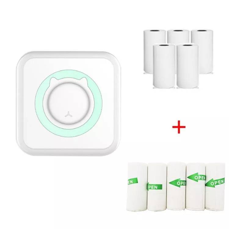 Mini Imprimante Photo Bluetooth Sans Encre Verte Avec Stickers Et Papier YONIS-0