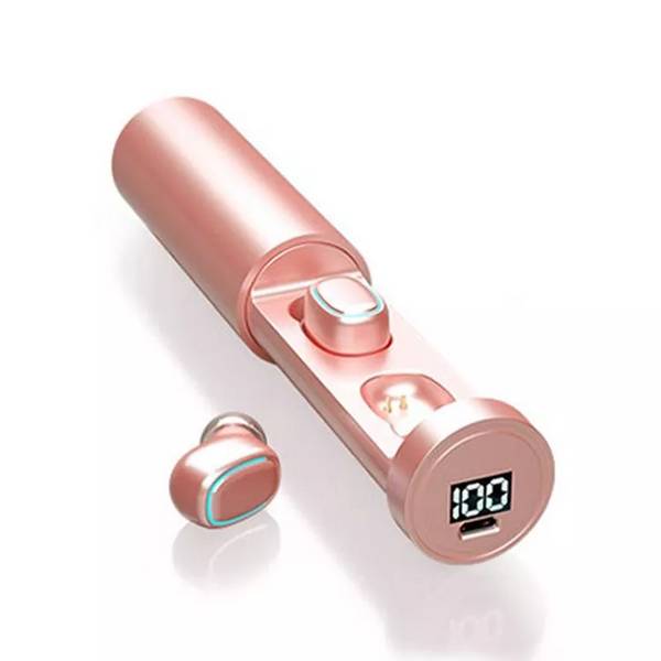 Ecouteurs Bluetooth 5.0 TWS Waterproof Avec Affichage Digital Et Boîte De Charge Rose YONIS