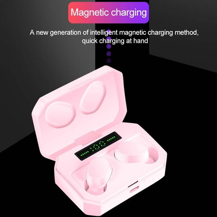 Ecouteurs Bluetooth Sans Fil Avec Charge Rapide Et Son HIFI Haute Qualité - Rose - Yonis-0