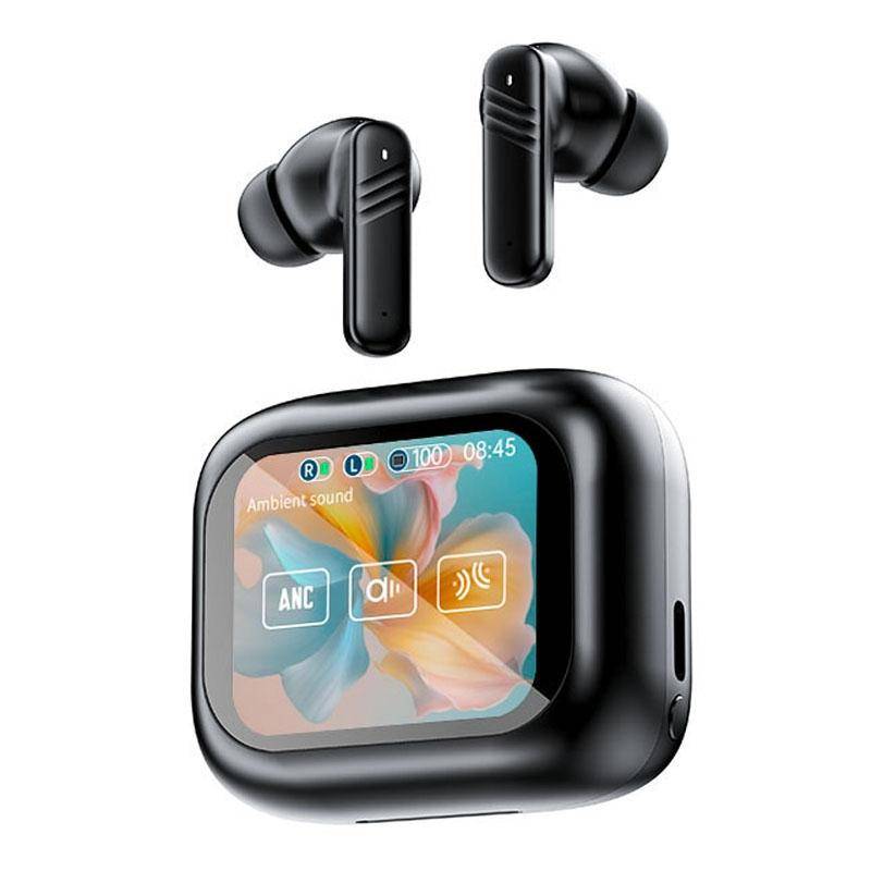 Ecouteurs Bluetooth Sans Fil ANC ENC Ecran Tactile Couleur Son HiFi Immersif Noir YONIS-0