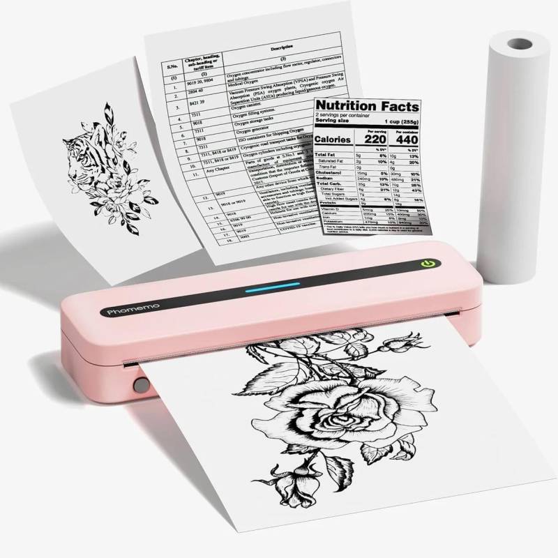 Mini Imprimante Thermique Portable Sans Fil A4 300dpi Pour Tous Vos Besoins Rose YONIS-0