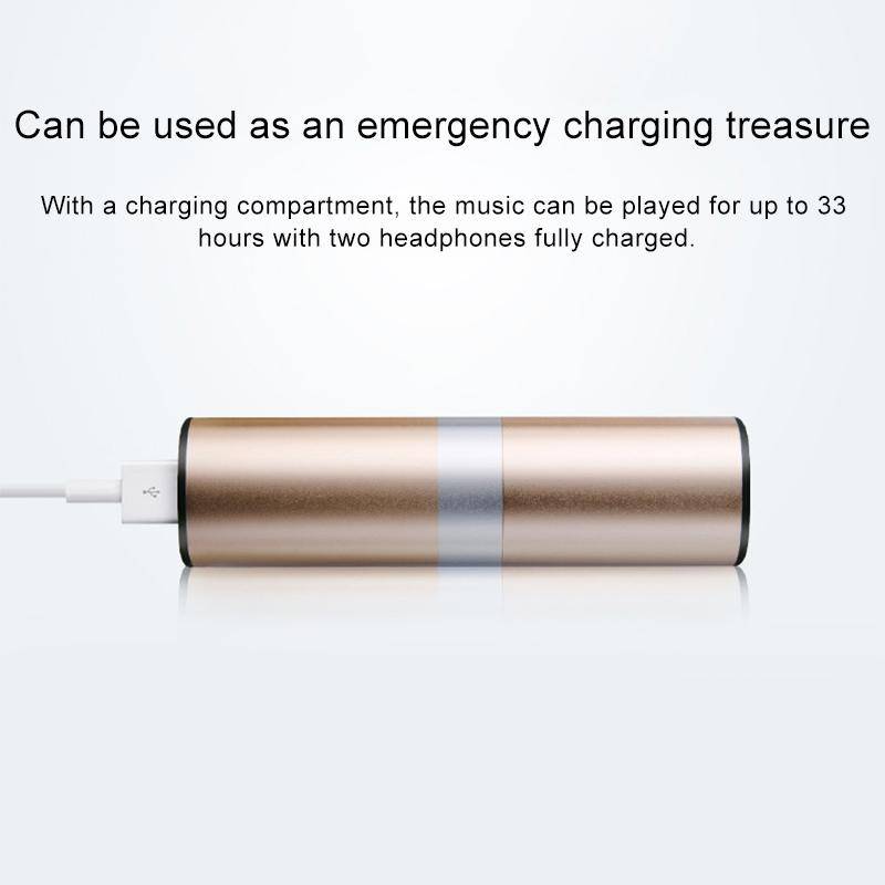 Ecouteurs Bluetooth Sans Fil Or Avec Boîtier De Charge Rapide Et Stéréo Rouge YONIS-1