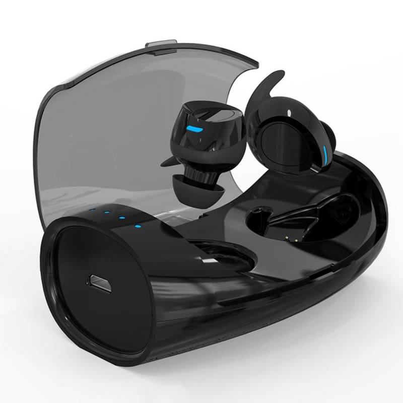 Ecouteurs Bluetooth Sport Sans Fil Résistants À La Transpiration Avec Boîtier De Charge XHH-ES60 Noir YONIS-0