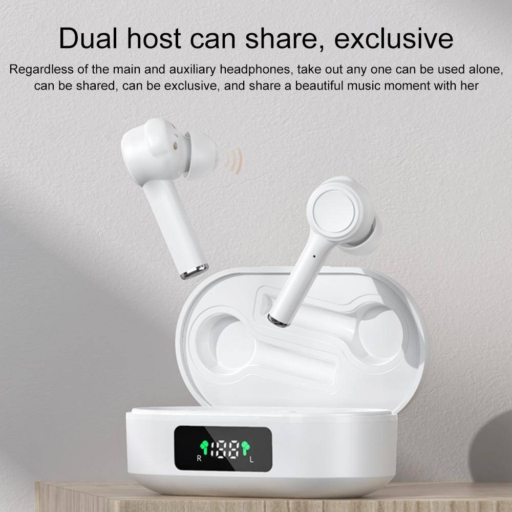 Ecouteurs Bluetooth 5.0 Sans Fil Réduction De Bruit Affichage LED Noir YONIS-1