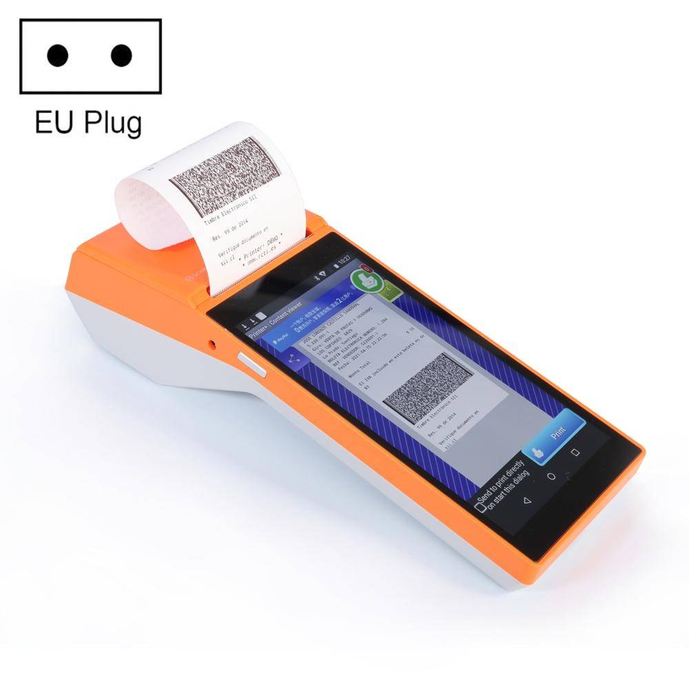 Mini Imprimante Portable Android 8.1 Écran HD 5.5 Pouces NFC Bluetooth WiFi 3G Orange YONIS-0