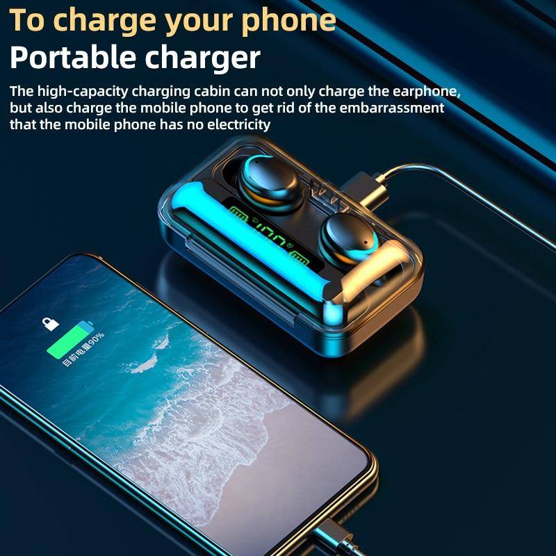Ecouteurs Bluetooth Avec Réduction De Bruit Et Affichage Digital Innovant Bleu YONIS-1