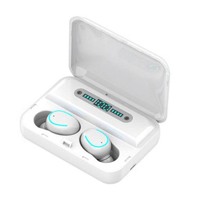 Ecouteurs Bluetooth Réduction De Bruit HD Étanche Avec Boîtier De Charge LED - Blanc - Yonis-0