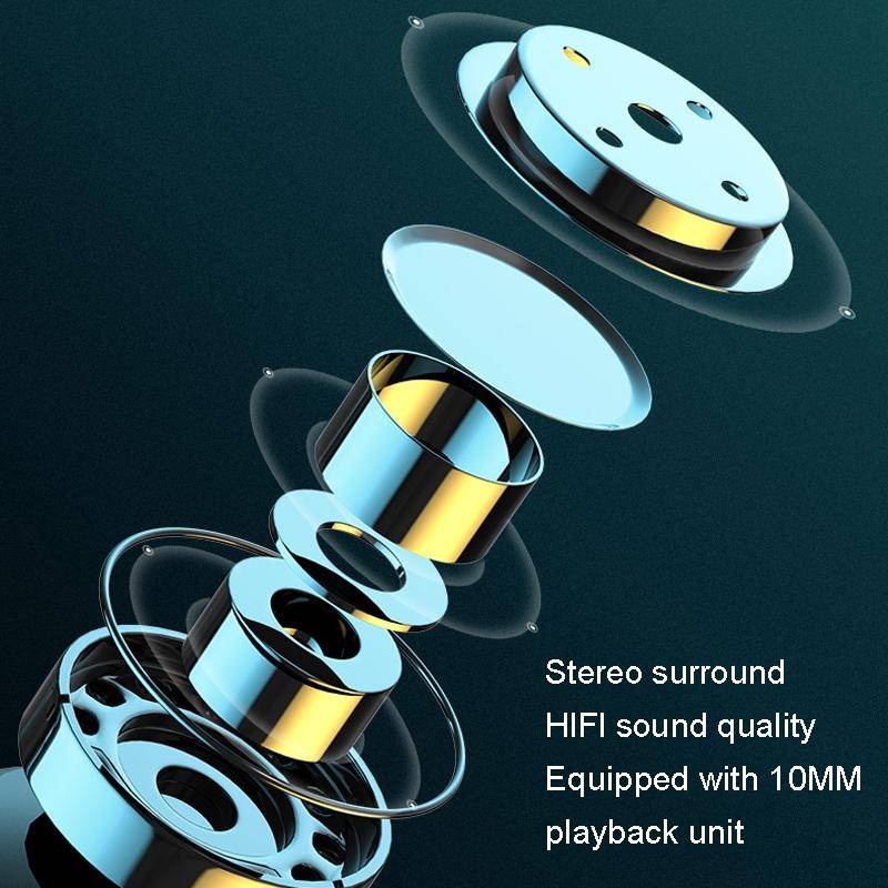 Ecouteurs Bluetooth Stéréo HIFI Confortables Avec Rotation 360° Et Autonomie 20h - Beige - Yonis-0
