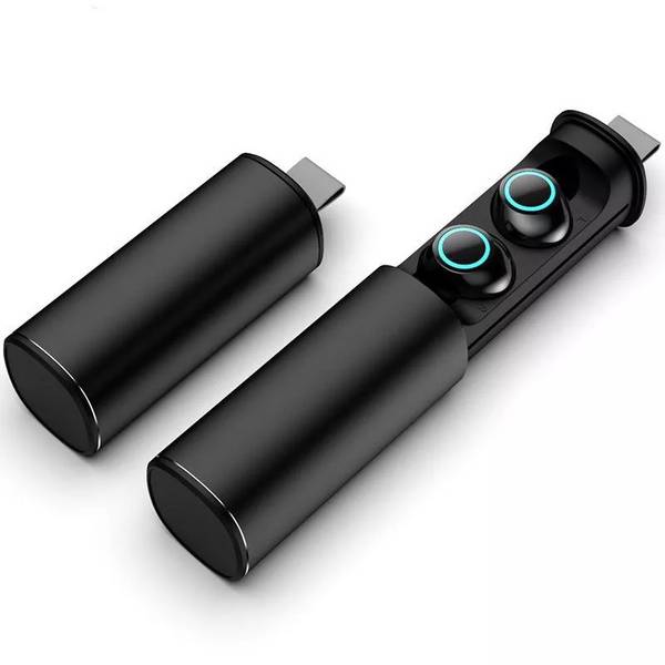 Ecouteurs Bluetooth Sans Fil Rouge Avec Indicateur De Charge LED Stereo Noir YONIS