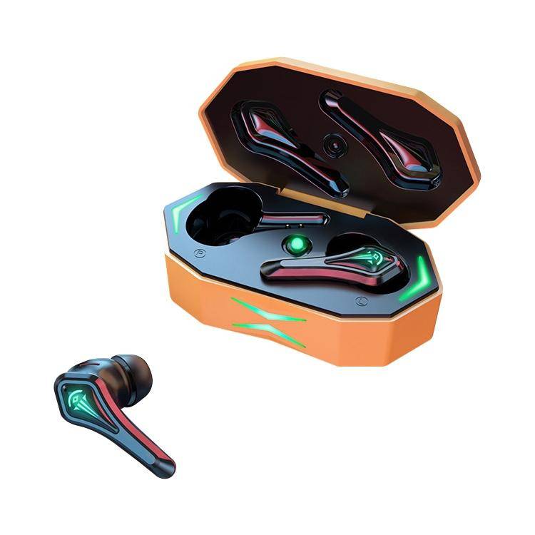Ecouteurs Bluetooth Sans Fil Stéréo Avec Réduction De Bruit Et Longue Autonomie - Orange Cute - Yonis-0
