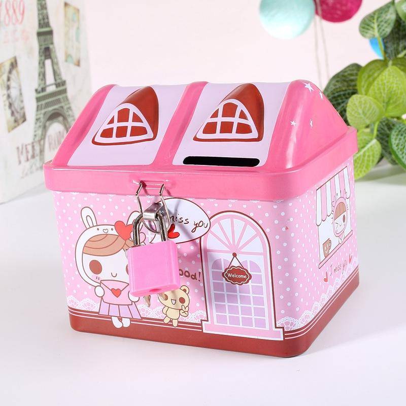 Tirelire Enfant Rose Décorative Cadeau Noël Anniversaire Fête Enfant Rose YONIS-0
