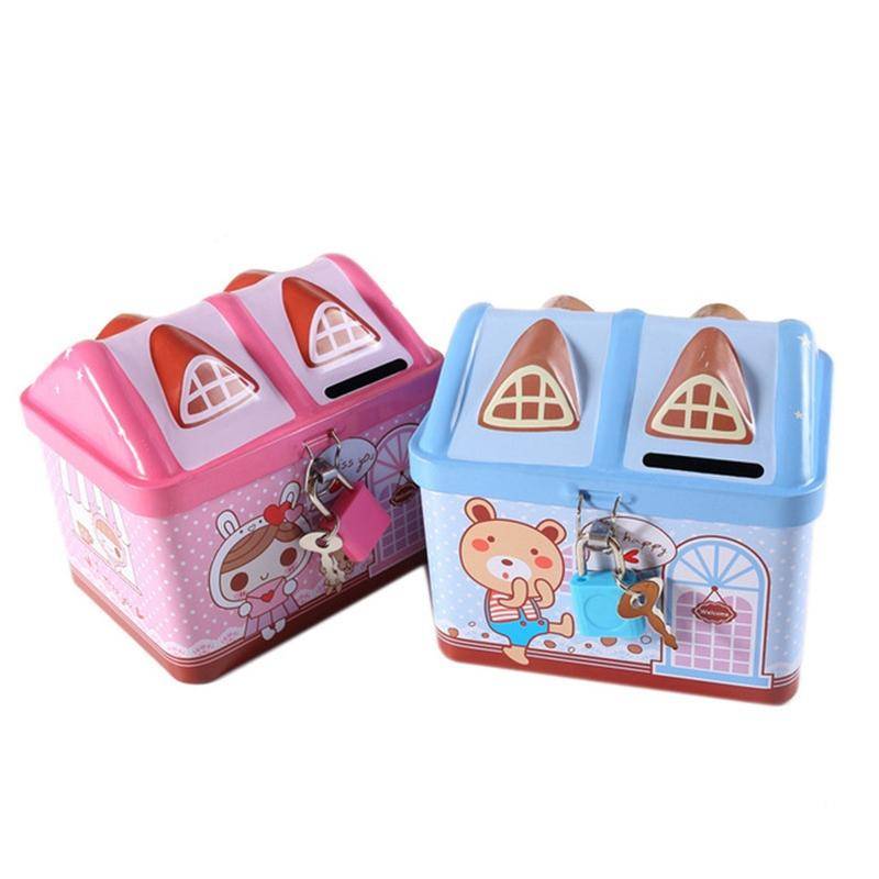 Tirelire Enfant Rose Décorative Cadeau Noël Anniversaire Fête Enfant Rose YONIS-1