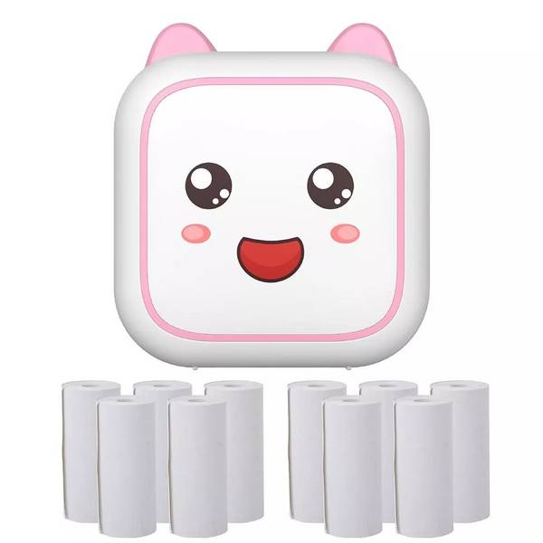 Mini Imprimante Portable Bluetooth Rose Haute Définition Avec Papier Inclus YONIS