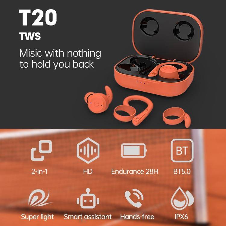Ecouteurs Bluetooth Sport Étanches Avec Réduction De Bruit Et Basses Puissantes - Orange Cute - Yonis-2